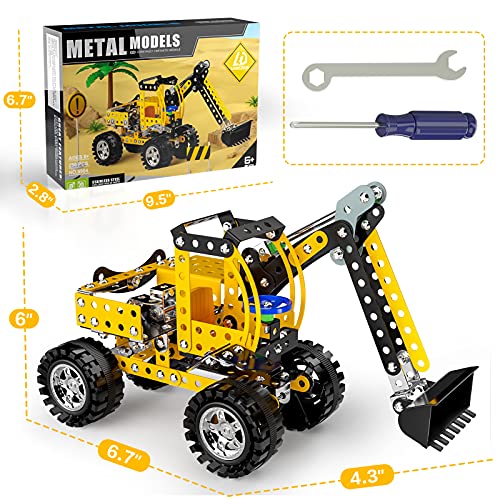 Image of Lucky Doug Stem Building Projects Toys for Kids Boys 8 9 10 11 12 Year Old, Metal Building Construction Model kit, Building Blocks DIY Toy