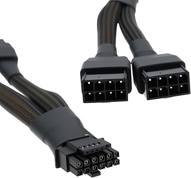 Create idea 16Pin 12+4Pin to 2X 8 Pin Power Adapter Cable 12cm 16AWG Compatible with Nvidia RTX 4080 4090