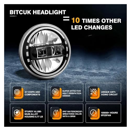 Phare Rond LED 7 Pouces avec DRL Halo Ambre pour Lada Niva Urban Argent