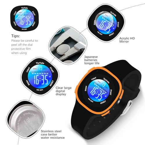 Digital Kids Watch with 7 Color Lights 50M Waterproof,Alarm,Stopwatch,Soft Strap,Children Gifts Sports Watch for Boys Girls 5-12 Years2