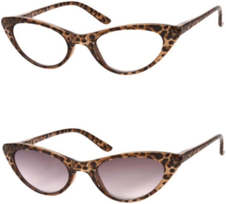 Readers 2 Pair The Brit and Ashlee Unisex Cat Eye Sun
