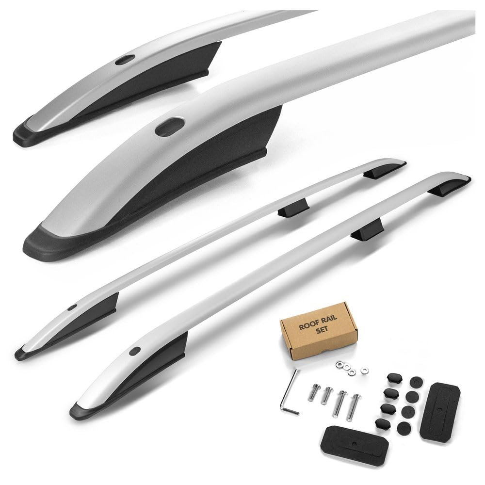 CHROMEMASTER | Les Barres de Toit Compatible avec Renault Kangoo L1 | Standard Court 2008-2022; Rails de Toit Conçus pour Le Montage de Barres de Toit, de Coffres de Toit, de Porte-vélos | Aluminium