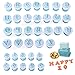 Yosemy Lettere Pasta di Zucchero,36pezzi Stampini per Biscotti per Lettere Maiuscole,Cake Alphabet Plunger Set,Numero Stampi per Torta Fondant,Stampini Alfabeto Cookie Stamp per Torta (Blu)