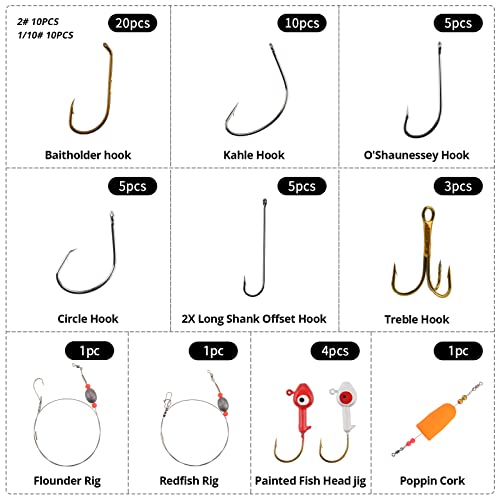 Image of MadBite Professional Freshwater Terminal Tackle Kits, 181 /214pcs Fishing Tackle with Tackle Box