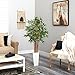 Nearly Natural 5812 5’ Bamboo Artificial Tree in White Tower Planter, Green