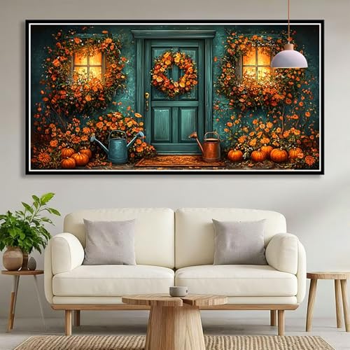 Diamond Painting Adultos Retro Diamond Painting Grande 80x160cm, 5D Flor Pintura Diamante Manualidades Adultos, DIY Cristal Puzzle Bordado Punto de Cruz Kit Completo para Decoracion Hogar B0-194