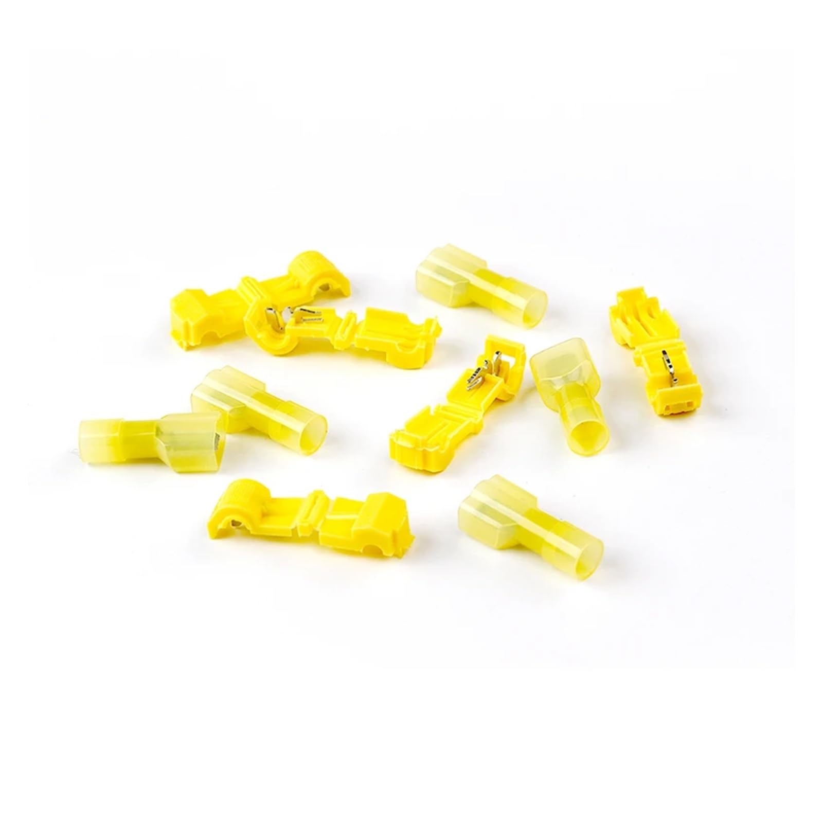 Conectores de Cable eléctrico rápidos T-Tap, terminales de Cable con Bloqueo de Empalme a presión, crimpeado, Impermeables, 10/40/60/100 Unidades(Yellow)