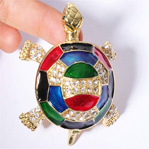 Waltz&F Collectible Figurines Decor Ornaments Pewter Trinket Boxes Bejeweled Turtle With Crystals #TOP5