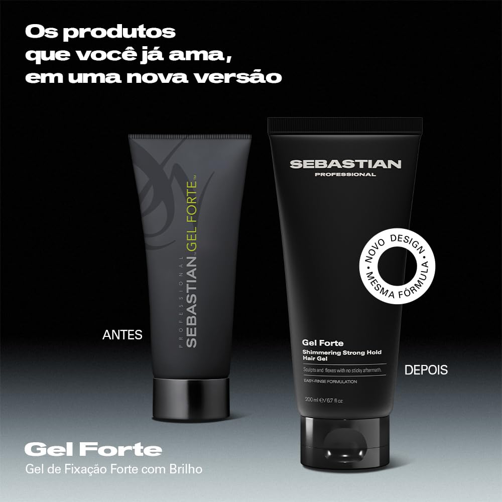 Sebastian Gel professionale Forte Shimmering Strong Hold Hair Gel - Gel per capelli non appiccicoso per definire i capelli (200 ml)