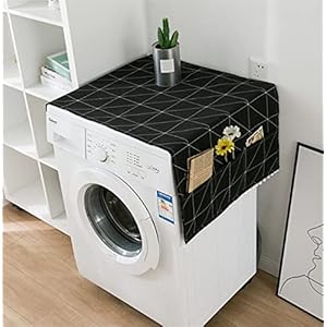 Dezapuby Dust-Proof Refrigerator Cover Cotton Washing Machine Top Protector with Side Storage Bags Universal Cover Cloth…