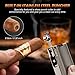 TISFA Cigar Lighter Double Jet Flame Butane Torch Lighter, Built-in Cigar Punch, Cigar Holder, Adjustable Windproof Butane Lighter, Refillable Pocket Cool Lighters for Smoking (Gray)