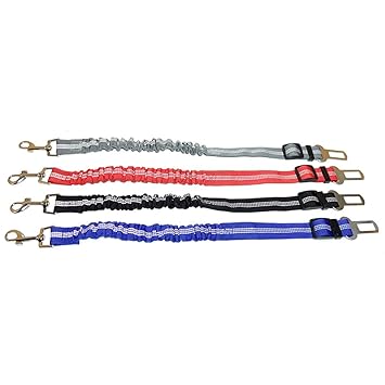 Ubersweet? Imported Car Seat Belts for Dogs with Shock Absorption Function and Adjustable Elastic Carabiner for Dogs Suitable for Upper Seat Belts for All Dogs and Cats_168609