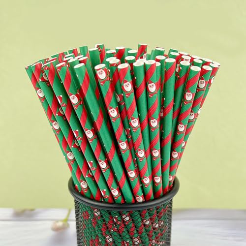 Jaydis 100 pitillos biodegradables de papel con diseños navideños miniatura 6