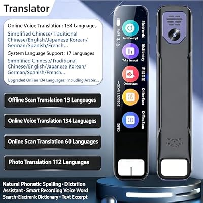 AI Smart Pen Chat GPT, 3.69 HD Touchscreen Scan Reader for Math and History, 60+ Languages Offline Translation Pen, Bluetooth Voice Recorder Study Assistant for Students