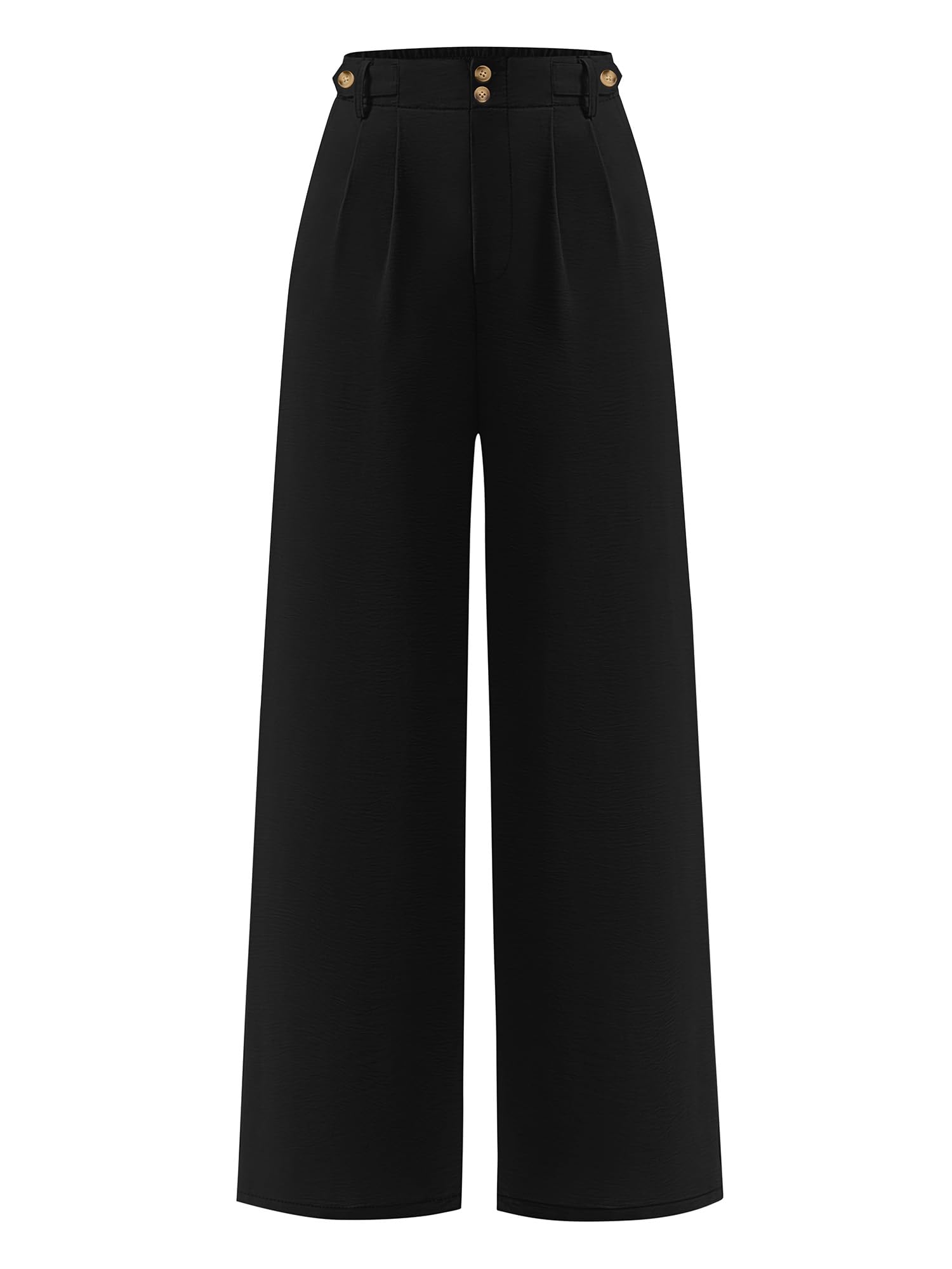 ANRABESS Womens Wide Leg High Waisted Pants 2026 Summer Button Pleated Work Dress Pants Trousers Business Casual Outfits