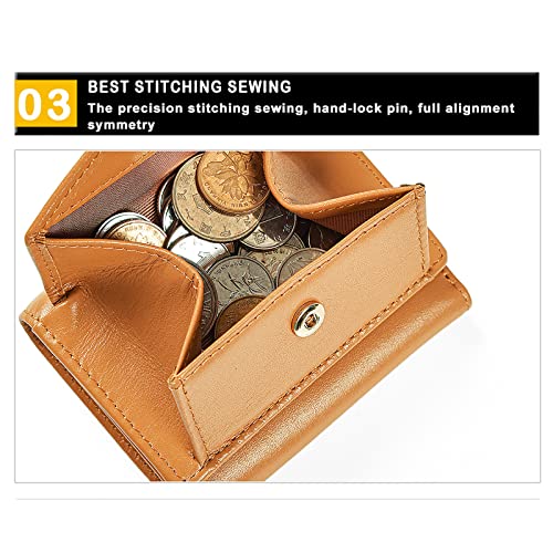 Leather Women's Wallets With Rfid Blocking,Mini Coin Pouch, Multifunctional Women's Wallet With Soft Touch, Snap Closure Small Card Holder,Black,One Size #TOP6