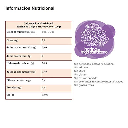 Miniatura 3 de Energy Feelings Harina De Trigo Sarraceno Ecológica Harina Integral Sin Gluten Fácil Digestión - 1,2 Kg
