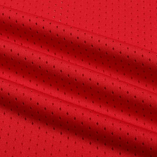 Pullonsy Blank Red Basketball Jerseys for Men Adult Sports Performance Uniform Mesh Tank Top Shirt,Red,Size X-Large