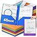 IJIGU 48 Pack 2 Pocket Folders with 3 Prongs, Bulk Plastic Folders with Clear Front Pocket in 6 Colors, Heavy Duty File Folder with Fastener Clasps, Ideal School and Office Supplies