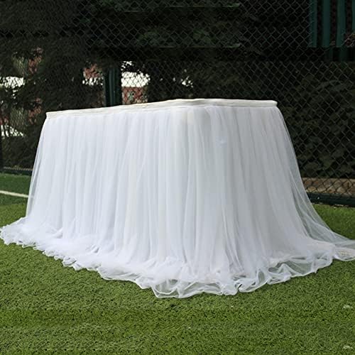 Maritown 39 Inches Tulle Table Skirt Pink Blue Purple Gauze Tutu Table Skirt For Wedding Birthday Parties Cake Table Decorations