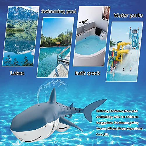 HTZKO Remote Control Shark can Spray Water，Can be Charged Pool Shark Toy，Water Jet Simulation Shark，Remote Control Boat for Pool，Pool Toys for Kids Ages 8-12 (Gold) - Thumbnail 5