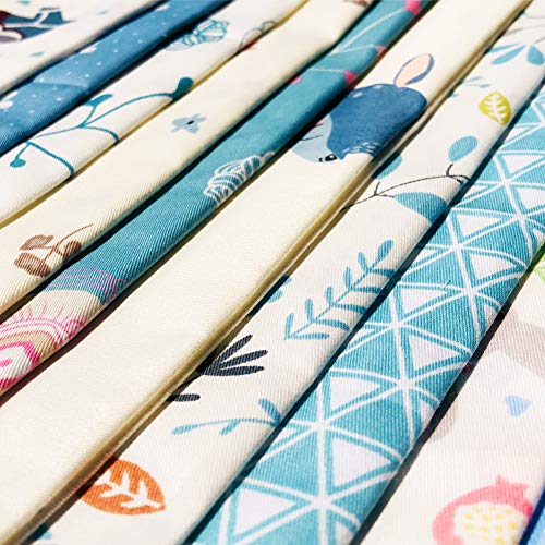 Flic-Flac WJCR-FB-HB5151-10P-BLUE 20 X 20 Inches (51Cmx51Cm) Fat Quarter Cotton Quilting Fabric Thick Craft Printed Fabric High Density Bundle Squares Patchwork Lint Diy Sewing (10Pcs thumb #5