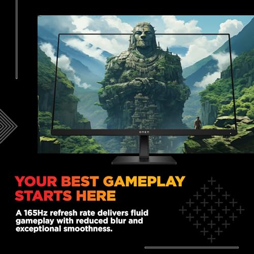 Image of HP OMEN 27 inch FHD 165Hz Gaming Monitor,(68.6cm),FHD(1920 x 1080),400 nits,Pivot-Rotation,Anti-Glare, Eye Ease,8.08kg