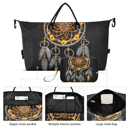 Large Travel Duffel Bag, Fantasy Dreamcatcher Sports Tote Gym Bag, Shoulder Weekender Overnight Bag for Women Men, Carry On Luggage with Toiletry Bags2
