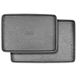 David Burke 17'/15' Cookie Sheets – Carbon Steel, PFTE & PFOA Free, Oven Safe, Non-Toxic, Perfect for Baking and Roasting – Gray Speckle (2-Pack)