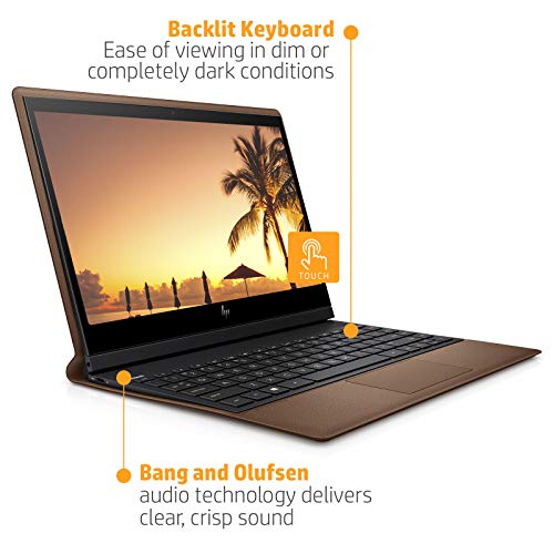 Image of HP Spectre Folio Core i7 8th Gen 13.3-inch FHD Laptop (16GB /512GB SSD /Win 10 Pro /MS Office /IR Camera /Cognac Brown Leather), 13-ak0040TU