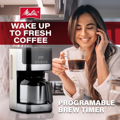 Image of Melitta Aroma Tocco Thermal Drip Coffee Maker, 8-Cup, Programmable with Automatic Shut-Off, Pause & Serve, Stainless Steel Carafe