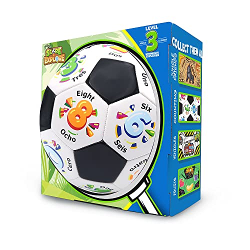 Icon Sports Score N' Explore Children's Youth Learning & Development Soccer Balls Size 3 Numbers Explorer/White