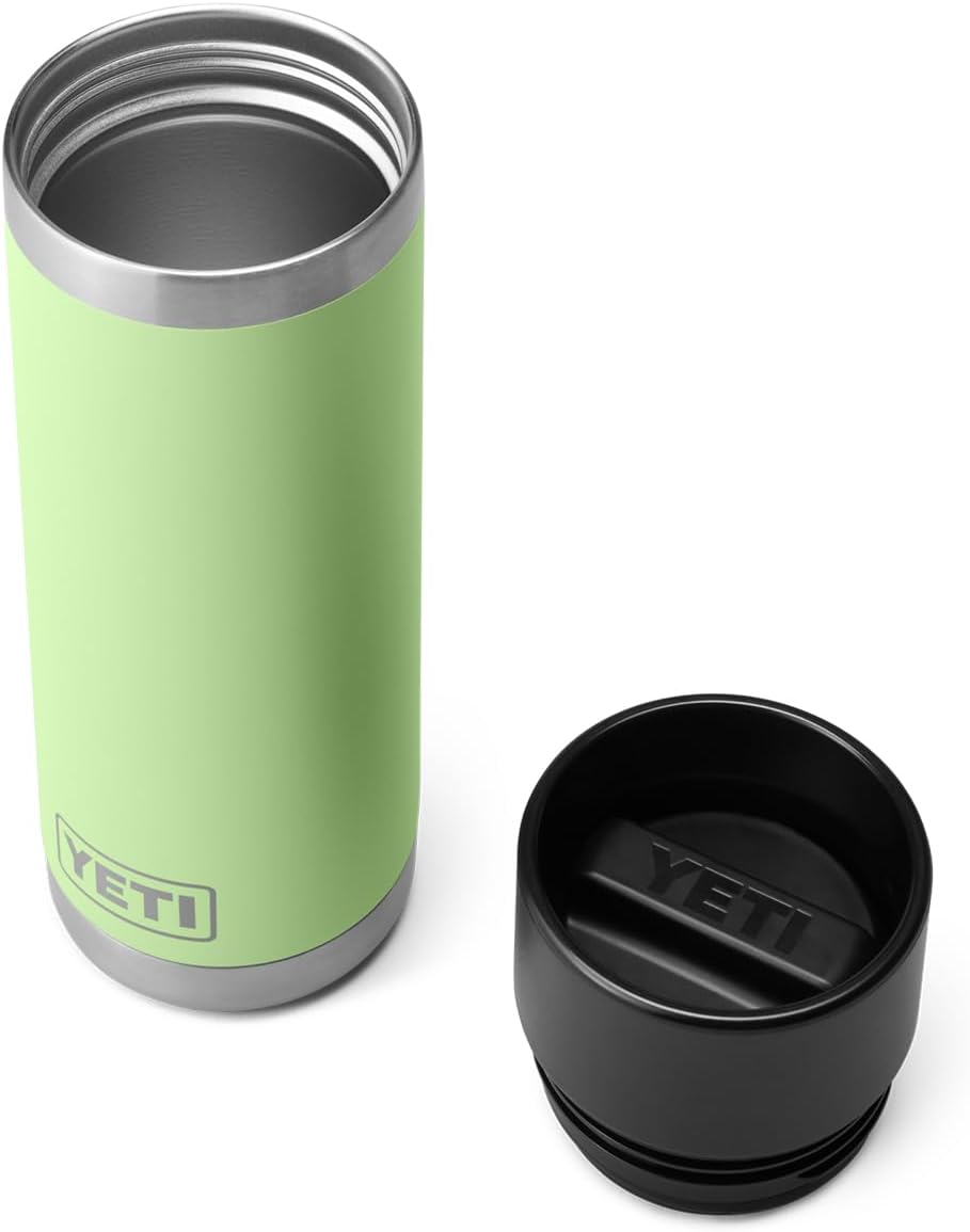 YETI Rambler 18 oz Bottle, Stainless Steel, Vacuum Insulated, with Hot Shot Cap, Key Lime