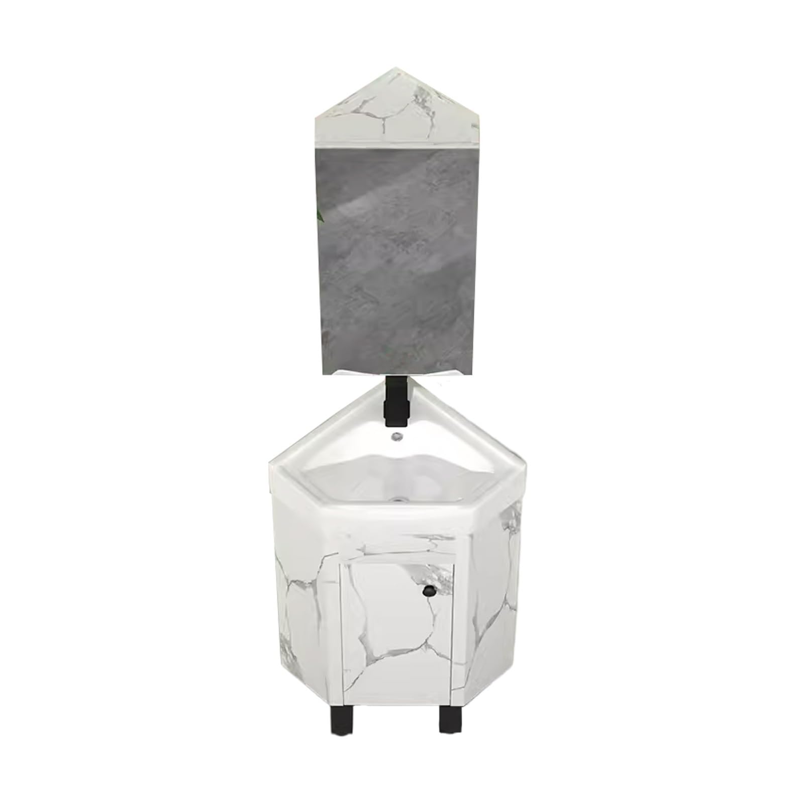 DFGHNBVC Corner Bathroom Cabinet With Sink And Mirror, Space-Saving Storage Solution For Small Bathrooms,38Cm