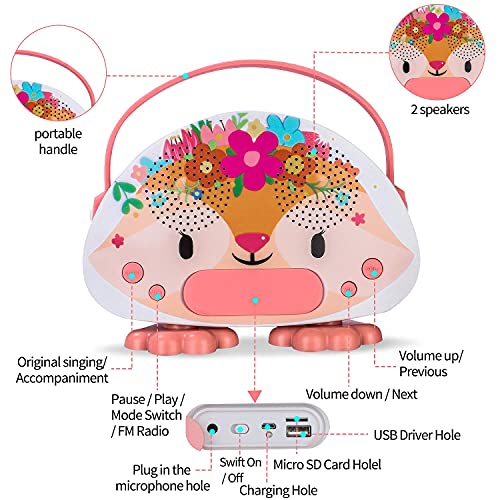 Kids Karaoke Machine For Girls Boys With Microphone Toddler Karaoke Singing Machine Bluetooth Portable Children Karaoke Toy For Birthday Festival Gift #TOP5