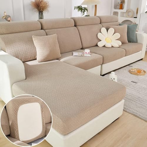 Universal sofa slipcover, 2023 new wear-resistant sofa cover, l shape sectional couch covers, separate cushion couch chaise cover, high stretch, anti-slip, water resistant (camel,large 1 seat)