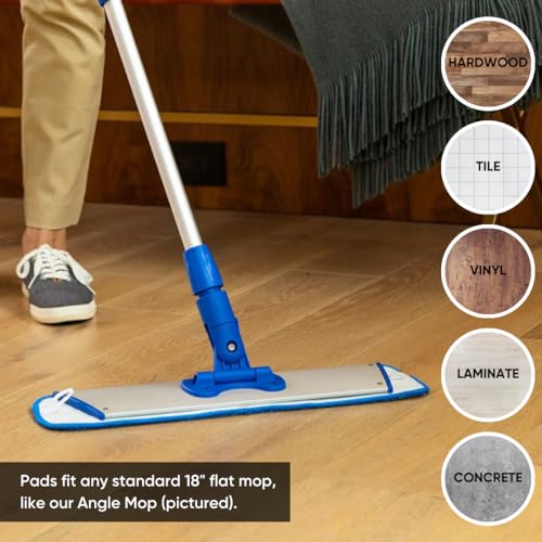 Microfiber Wholesale 18 inch Microfiber Mop Pads - Machine Washable, Reusable, Refills & Replacement Wet Mop Heads Compatible with Any Microfiber Flat Mop System (3 Pack) by Microfiber Wholesale - Image 6