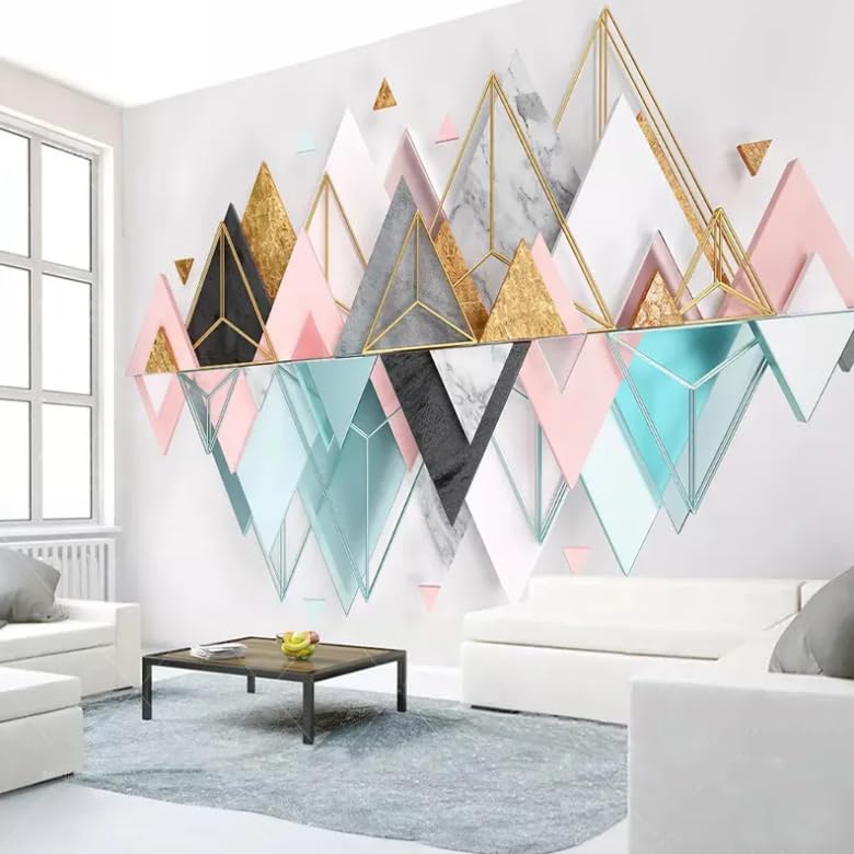 Papier peint géométrique 3D grand format papier peint mural art moderne salon chambre 350x256