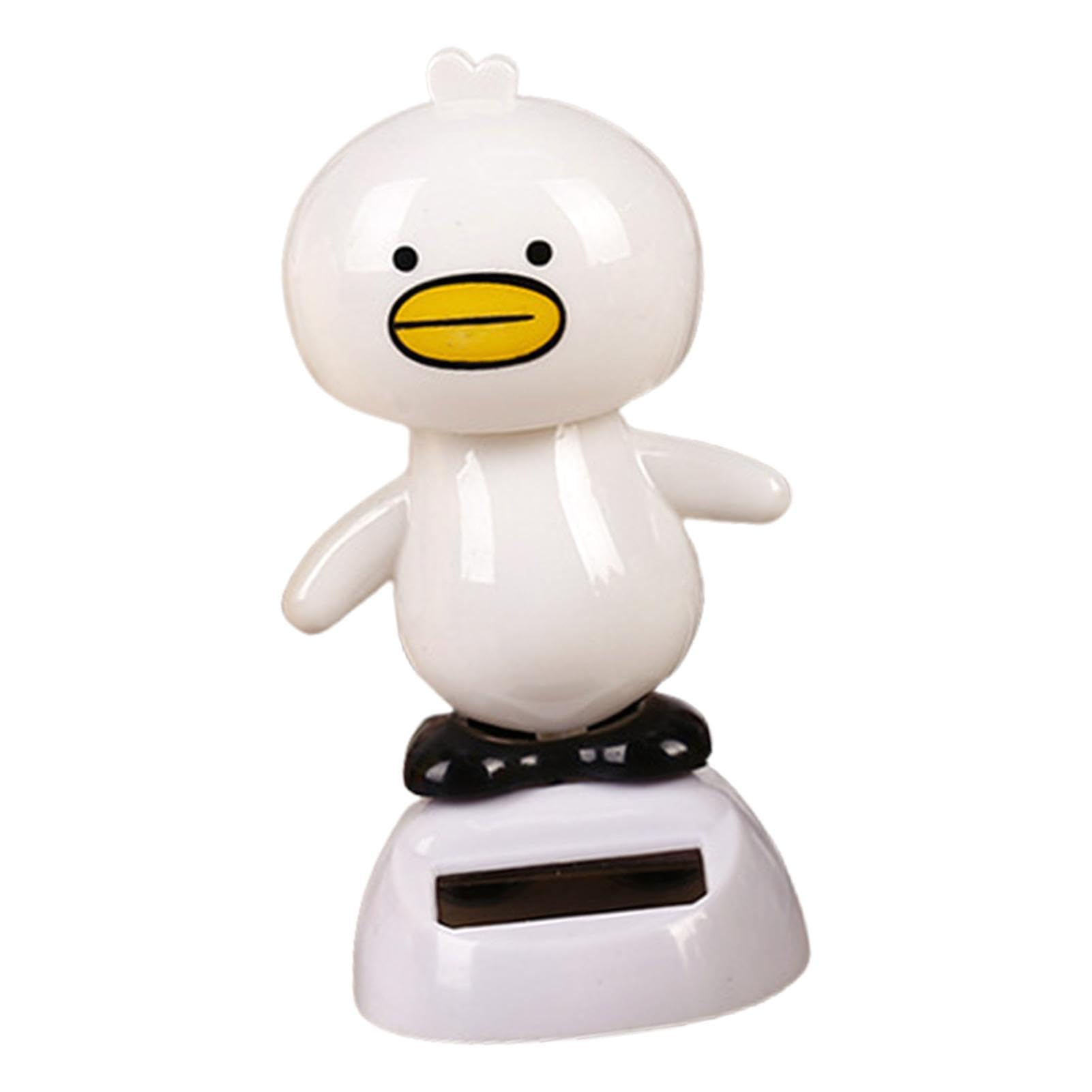 dansants à énergie solaire – Figurines de poussins de dessin animé, tête à pompon pour tableau de bord de voiture | Petite décoration de danseuse pour intérieur de véhicule, bureau, maison, déc
