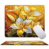 黄色い花 (2) マウスパッド 小型 29x24cm ゲーミングマウスパッド 超軽量 防水デスクマット mouse pad から選択する複数のサイズ滑り止めゴム底 清潔しやすい 快適操作性 耐久性 ラバーベース ステッチ加工 耐摩耗性 事務 勉強 在宅勤務 s0z-195