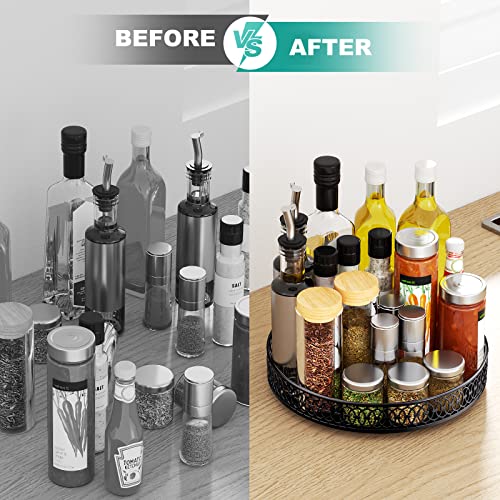 Lazy Susan Organizer, 11 Inch Lazy Susan Turntable For Cabinet Table, Phinox Turntable Organizer Lazy Susan Spice Rack With Non-Slip Pad, Lazy Susan For Kitchen Bathroom Pantry Vanity (Metal) #TOP6