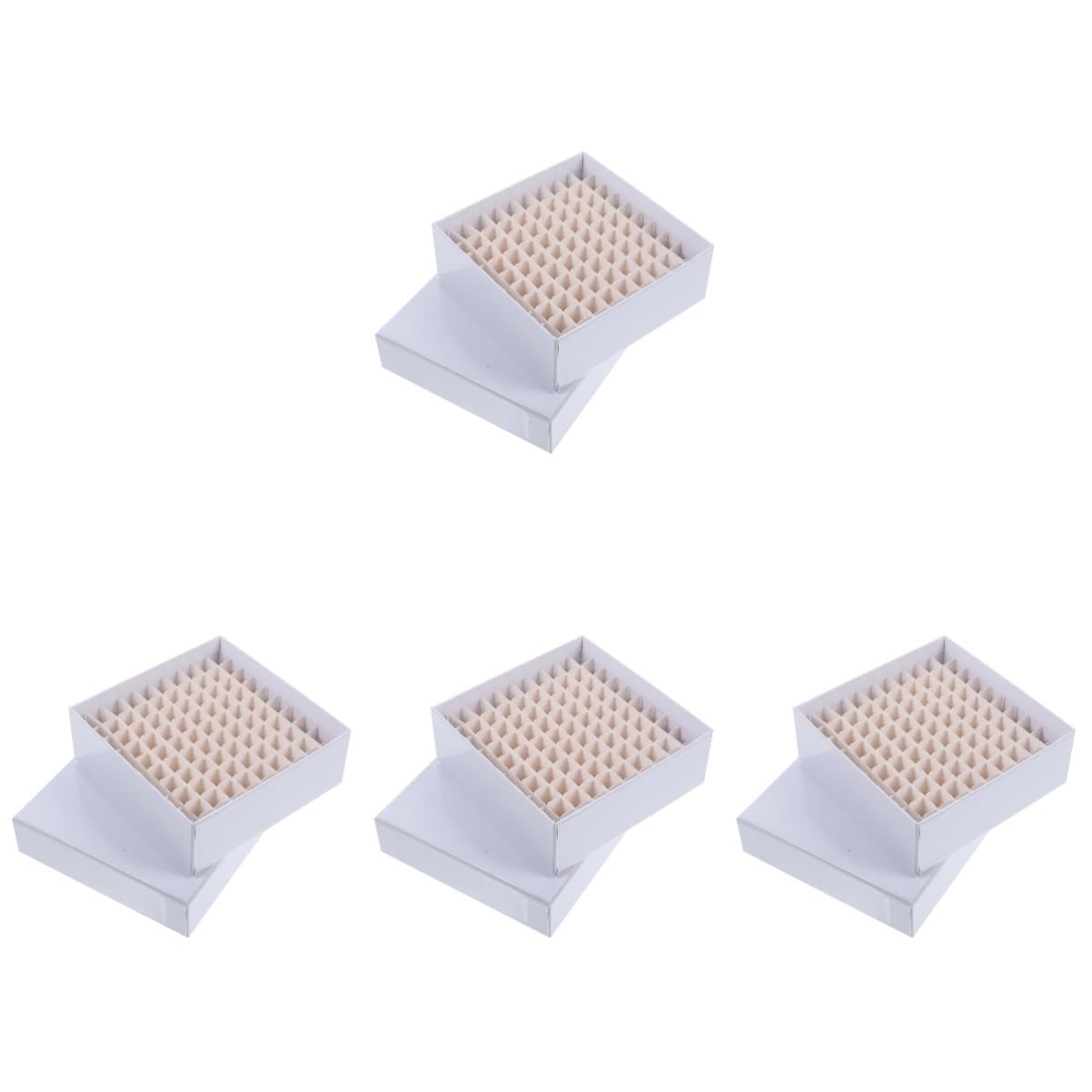 CIYODO 4pcs Microcentrifuge Tube Freezer Storage Box 100-grid Cryogenic Storage Holder for Laboratory