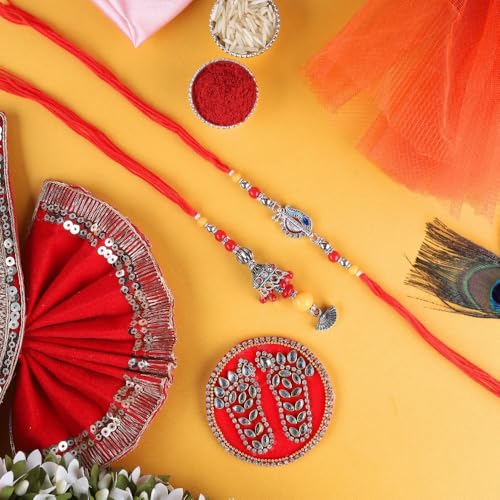 Traditional Rakhi For Bhai- Bhabhi For Raksha Bandhan| Handcrafted Thread Bracelet For Brother| Indian Designer Latest Rakhi for Bhaiya & Bhabhi Combo2