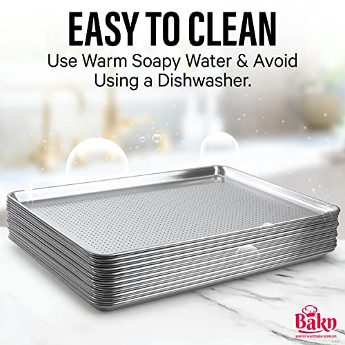 BAKSP2618PF 18" x 26" 19-Gauge Aluminum Perforated Bun or Sheet Pan - Image 6