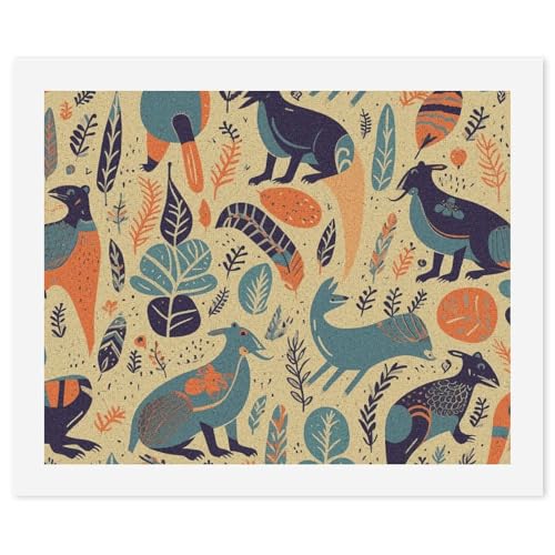 Peinture par numéros animaux australiens toile acrylique loisir créatif adulte débutant 57cm