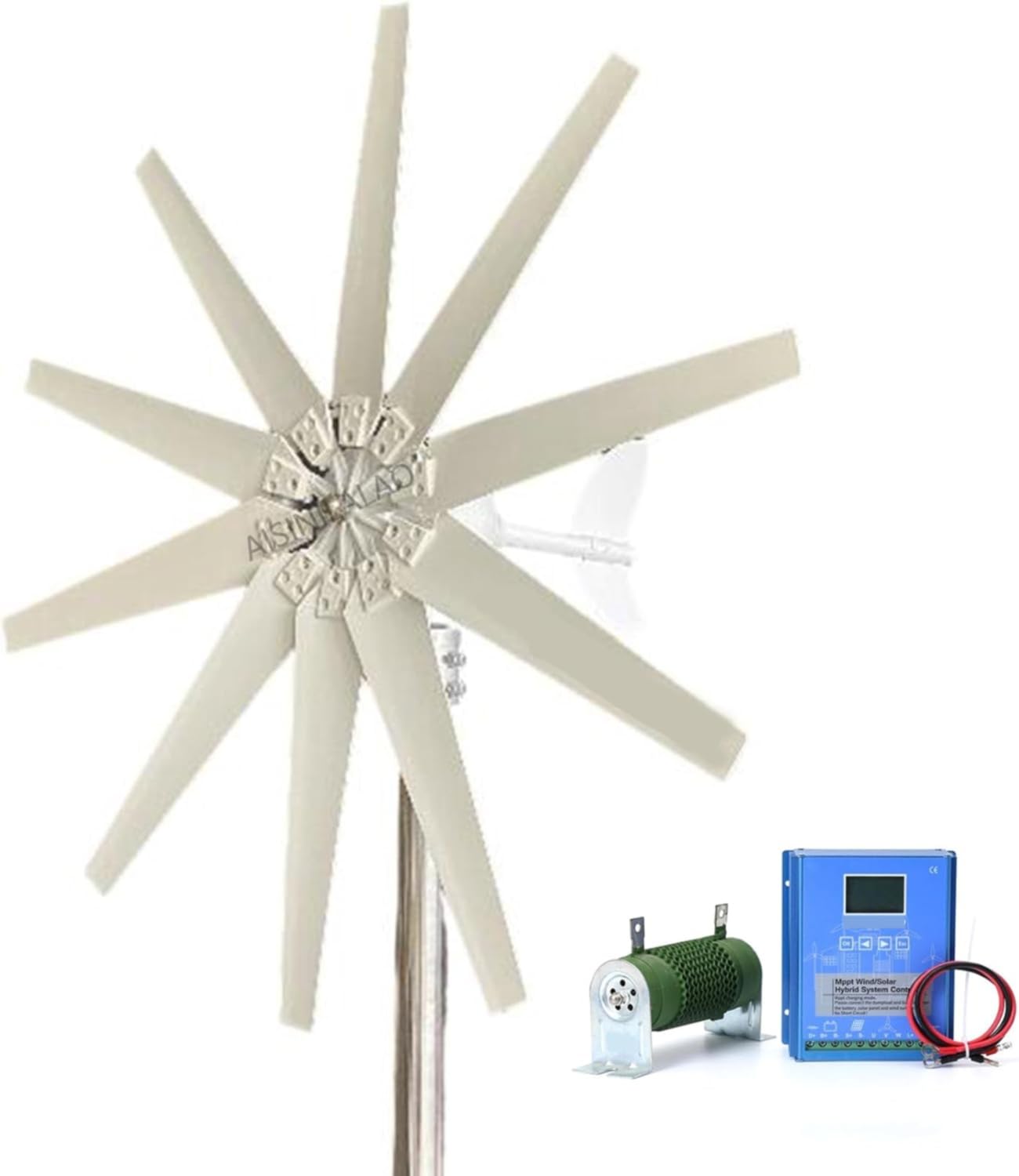 Kit Generatore Eolico Ad Asse Verticale Off-Grid Da 20000 W, Generatore Di Energia Eolica Da 12 V, 24 V, 48 V con Regolatore Ibrido Eolico-Solare per Uso Domestico