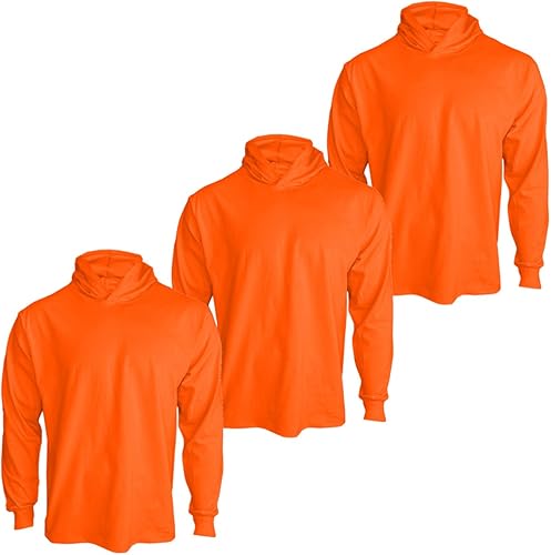 SuNi Apparel Camisas de trabajo de manga larga de alta visibilidad para hombre color naranja de seguridad para hombre paquete de construcción