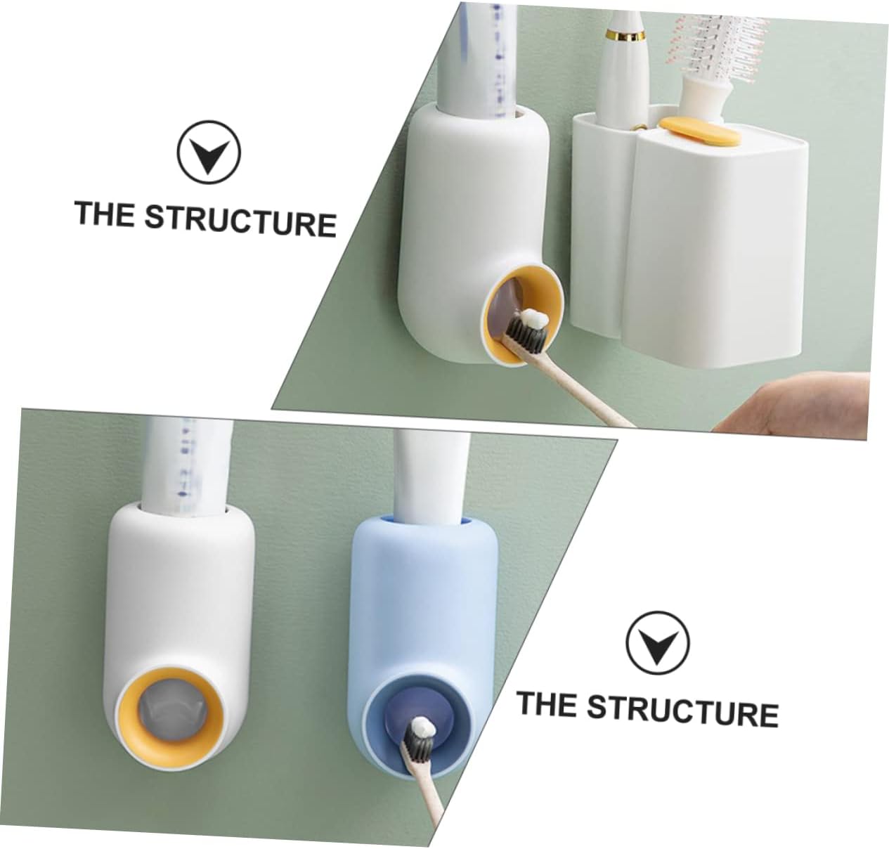 GALPADA 2pcs Automatic Toothpaste Squeezer Wall-Mounted Multipurpose Design for Easy Use Material No-Drill Installation for Home and Bathroom