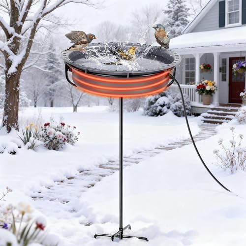Saillong Heated Bird Baths for Outdoors for Winter with Thermostat