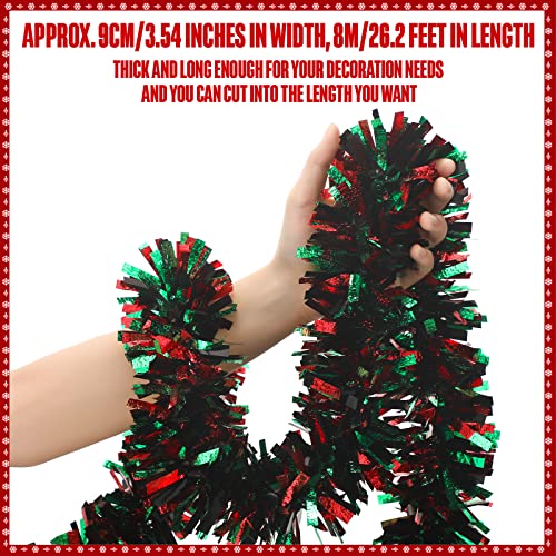 Dingion 26.2 Feet Kwanzaa Tinsel Garland Happy Kwanzaa Garland African Holiday Decoration Metallic Tinsel Twist Garland Artificial Garland Kwanzaa Party Decorations, Red, Green And Black Skkepp014S6 #TOP1